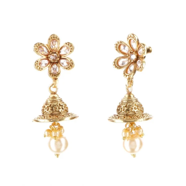 Women's Rose Gold Plated Alloy Earrings (Gold)