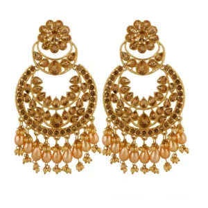 Women's Rose Gold Plated Alloy Earrings (Gold)