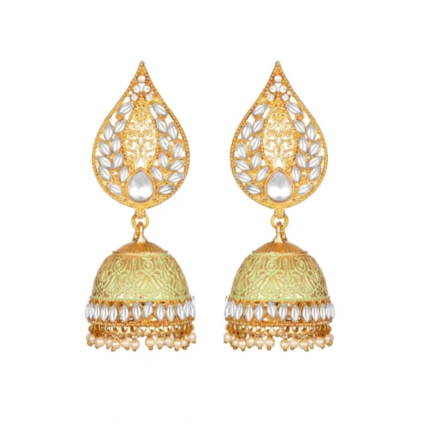 Women's Rose Gold Plated Alloy Earrings (White)