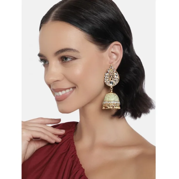 Women's Rose Gold Plated Alloy Earrings (White)