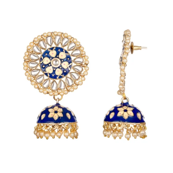 Women's Rose Gold Plated Alloy Earrings (Blue)