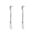 Women's Rose Gold Plated Alloy Earrings (White)