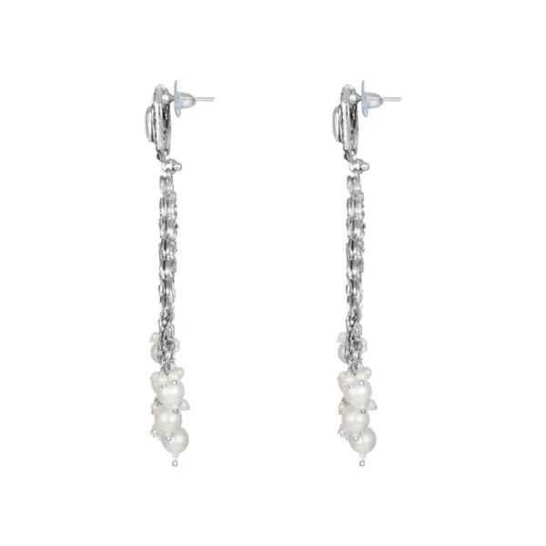 Women's Rose Gold Plated Alloy Earrings (White)