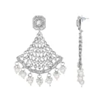 Women's Rose Gold Plated Alloy Earrings (White)