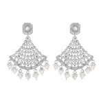 Women's Rose Gold Plated Alloy Earrings (White)