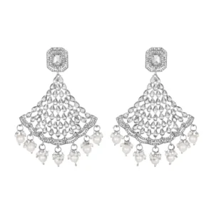 Women's Rose Gold Plated Alloy Earrings (White)