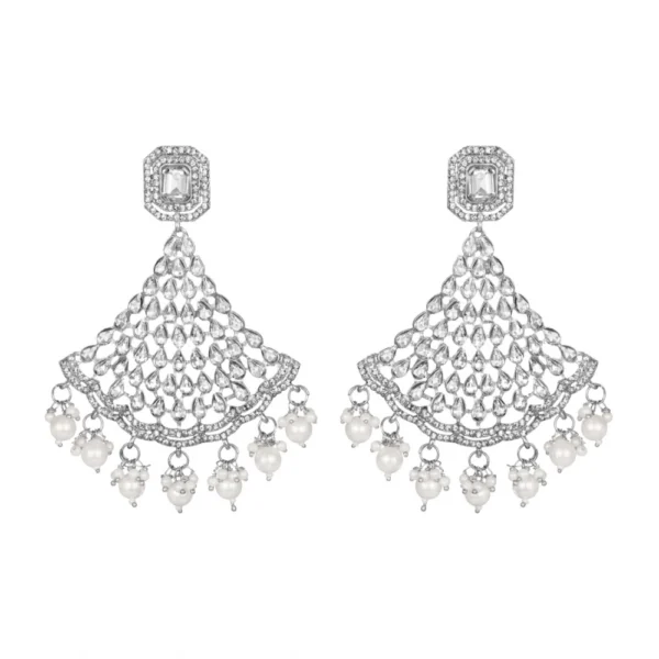 Women's Rose Gold Plated Alloy Earrings (White)