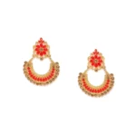 Women's Rose Gold Plated Alloy Earrings (Red)