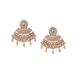 Women's Rose Gold Plated Alloy Earrings (White)