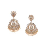 Women's Rose Gold Plated Alloy Earrings (White)