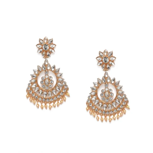 Women's Rose Gold Plated Alloy Earrings (White)