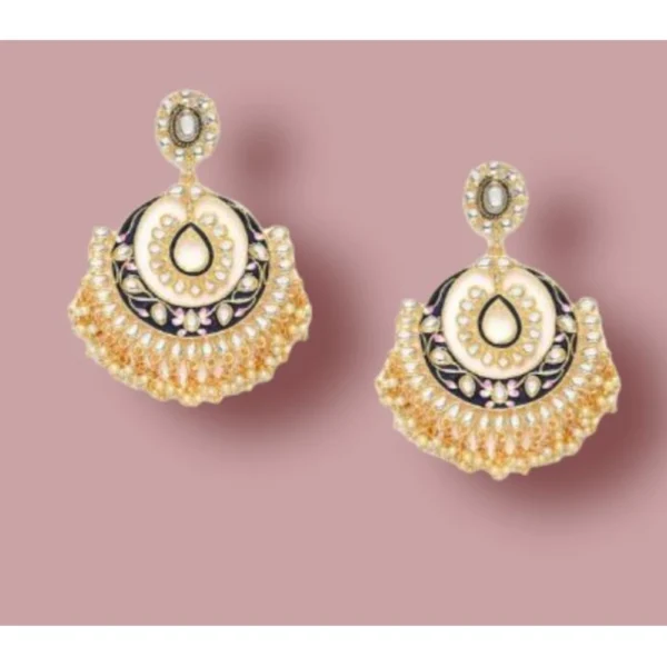 Women's Rose Gold Plated Alloy Earrings (White)