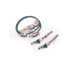 Women's Rose Gold Plated Alloy Hair Pin Set (Green)