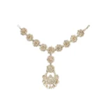 Women's Rose Gold Plated Alloy Matha Patti (White)