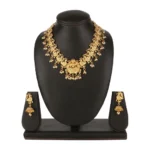 Women's Rose Gold Plated Alloy Necklace & Earings Set (Gold)