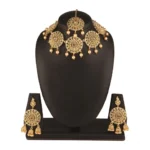 Women's Rose Gold Plated Alloy Necklace & Earings Set (Gold)