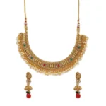 Women's Rose Gold Plated Alloy Necklace & Earings Set (Multicolor)