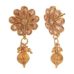 Women's Rose Gold Plated Alloy Necklace & Earings Set (White)