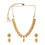 Women's Rose Gold Plated Alloy Necklace & Earings Set (Gold)