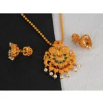 Women's Rose Gold Plated Alloy Necklace & Earings Set (Gold)