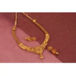 Women's Rose Gold Plated Alloy Necklace & Earings Set (Gold)