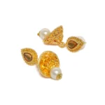 Women's Rose Gold Plated Alloy Necklace & Earings Set (Gold)