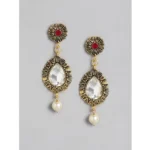 Women's Rose Gold Plated Alloy Necklace & Earings Set (Multicolor)