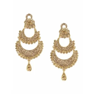 Women's Rose Gold Plated Alloy Earrings (Gold)