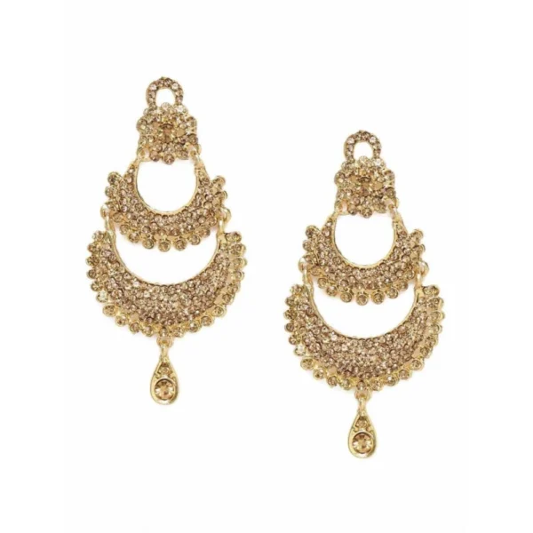 Women's Rose Gold Plated Alloy Earrings (Gold)