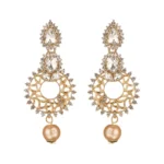 Women's Rose Gold Plated Alloy Earrings (White)
