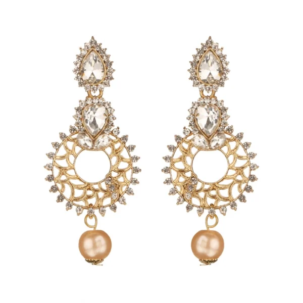 Women's Rose Gold Plated Alloy Earrings (White)