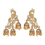 Women's Rose Gold Plated Alloy Earrings (White)