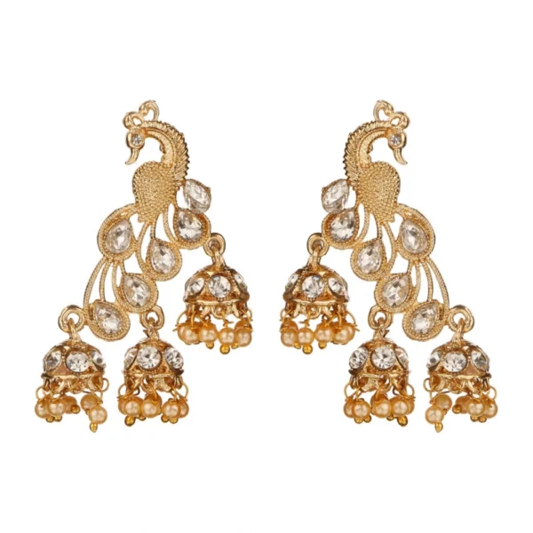 Women's Rose Gold Plated Alloy Earrings (White)