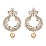 Women's Rose Gold Plated Alloy Earrings (White)
