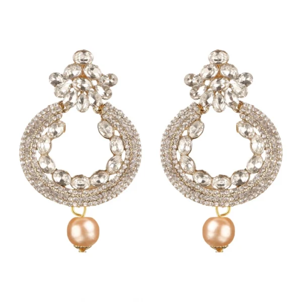 Women's Rose Gold Plated Alloy Earrings (White)