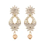 Women's Rose Gold Plated Alloy Earrings (White)