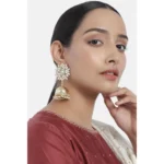 Women's Rose Gold Plated Alloy Earrings (White)