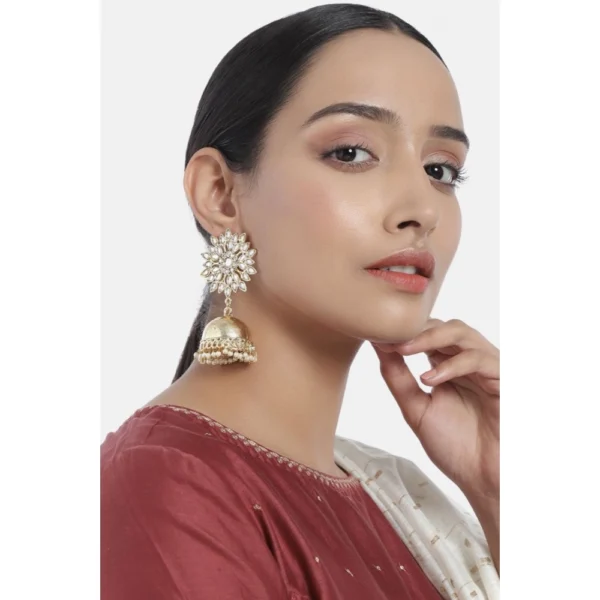 Women's Rose Gold Plated Alloy Earrings (White)