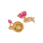 Women's Rose Gold Plated Alloy Earrings (Pink)