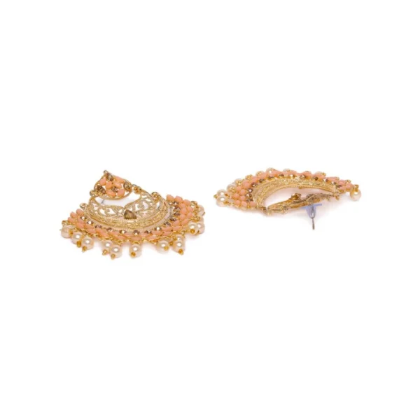 Women's Rose Gold Plated Alloy Earrings (Orange)
