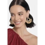 Women's Rose Gold Plated Alloy Earrings (Gold)