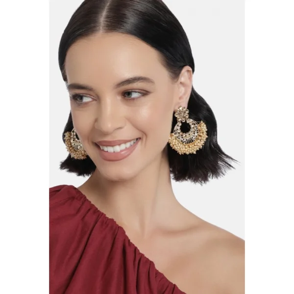 Women's Rose Gold Plated Alloy Earrings (Gold)