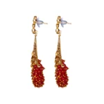 Women's Rose Gold Plated Alloy Earrings (Maroon)