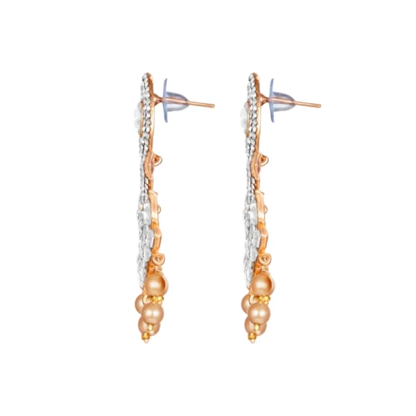 Women's Rose Gold Plated Alloy Earrings (White)
