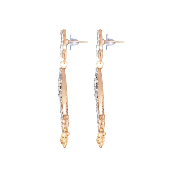 Women's Rose Gold Plated Alloy Earrings (White)