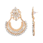 Women's Rose Gold Plated Alloy Earrings (White)