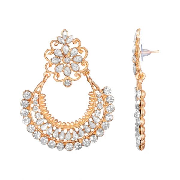 Women's Rose Gold Plated Alloy Earrings (White)