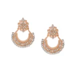 Women's Rose Gold Plated Alloy Earrings (White)