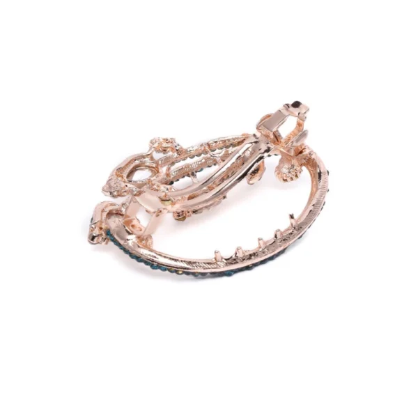 Women's Rose Gold Plated Alloy Hair Pin Set (Green)