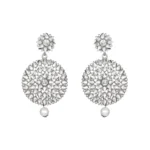 Women's Rose Gold Plated Alloy Kundan Earrings & Mangtikka (White)